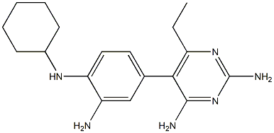 2,4-Diamino-6-ethyl-5-(3-amino-4-(cyclohexylamino)phenyl)pyrimidine Struktur