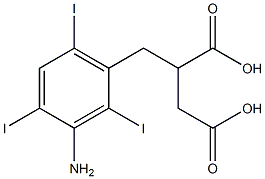 2-(3-Amino-2,4,6-triiodobenzyl)succinic acid Struktur