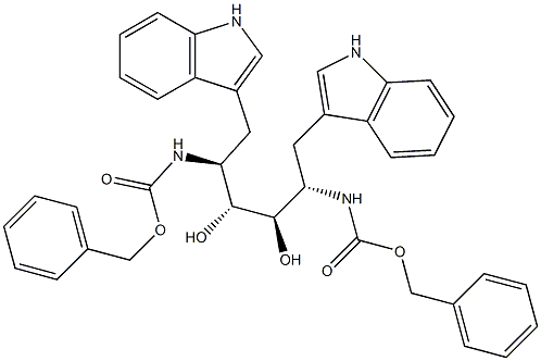 (2S,3R,4R,5S)-1,6-Bis(1H-indol-3-yl)-2,5-bis[(benzyloxycarbonyl)amino]hexane-3,4-diol Struktur