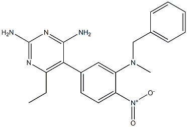 2,4-Diamino-6-ethyl-5-(3-[methyl(benzyl)amino]-4-nitrophenyl)pyrimidine Struktur