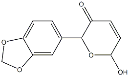 6-Hydroxy-2-(1,3-benzodioxol-5-yl)-2H-pyran-3(6H)-one Struktur