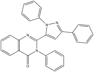 3-(Phenyl)-2-[3-(phenyl)-1-(phenyl)-1H-pyrazol-5-yl]quinazolin-4(3H)-one Struktur