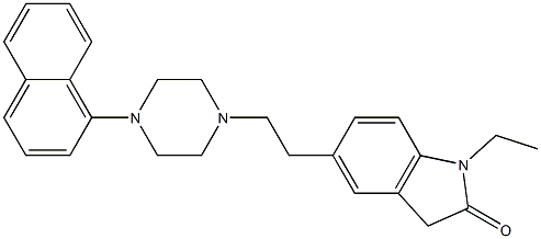 1-Ethyl-5-[2-[4-(1-naphthalenyl)-1-piperazinyl]ethyl]-1H-indol-2(3H)-one Struktur