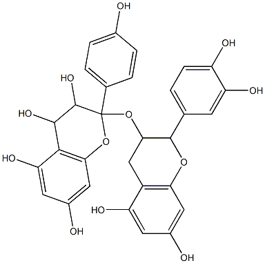 2-(4-Hydroxyphenyl)-2'-(3,4-dihydroxyphenyl)-(2,3'-oxybischroman)-3,4,5,5',7,7'-hexol Struktur