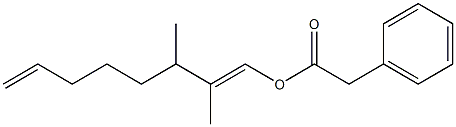 Phenylacetic acid 2,3-dimethyl-1,7-octadienyl ester Struktur