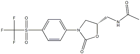 (5S)-5-Acetylaminomethyl-3-(4-trifluoromethylsulfonylphenyl)oxazolidin-2-one Struktur