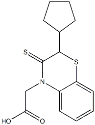 2-Cyclopentyl-2,3-dihydro-3-thioxo-4H-1,4-benzothiazine-4-acetic acid Struktur