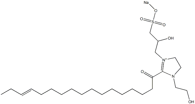 1-(2-Hydroxyethyl)-3-[2-hydroxy-3-(sodiooxysulfonyl)propyl]-2-(14-heptadecenoyl)-2-imidazoline-3-ium Struktur