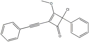 2-(Phenylethynyl)-4-phenyl-4-chloro-3-methoxycyclobuta-2-en-1-one Struktur