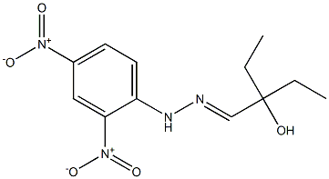 2-Ethyl-2-hydroxybutanal 2,4-dinitrophenyl hydrazone Struktur