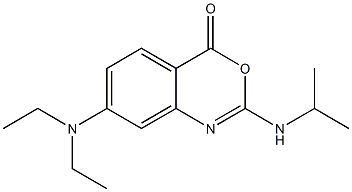 2-Isopropylamino-7-(diethylamino)-4H-3,1-benzoxazin-4-one Struktur