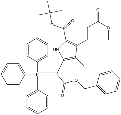 5-[(Triphenylphosphoranylidene)[(benzyloxy)carbonyl]methyl]-4-methyl-3-[2-(methoxycarbonyl)ethyl]-1H-pyrrole-2-carboxylic acid tert-butyl ester Struktur