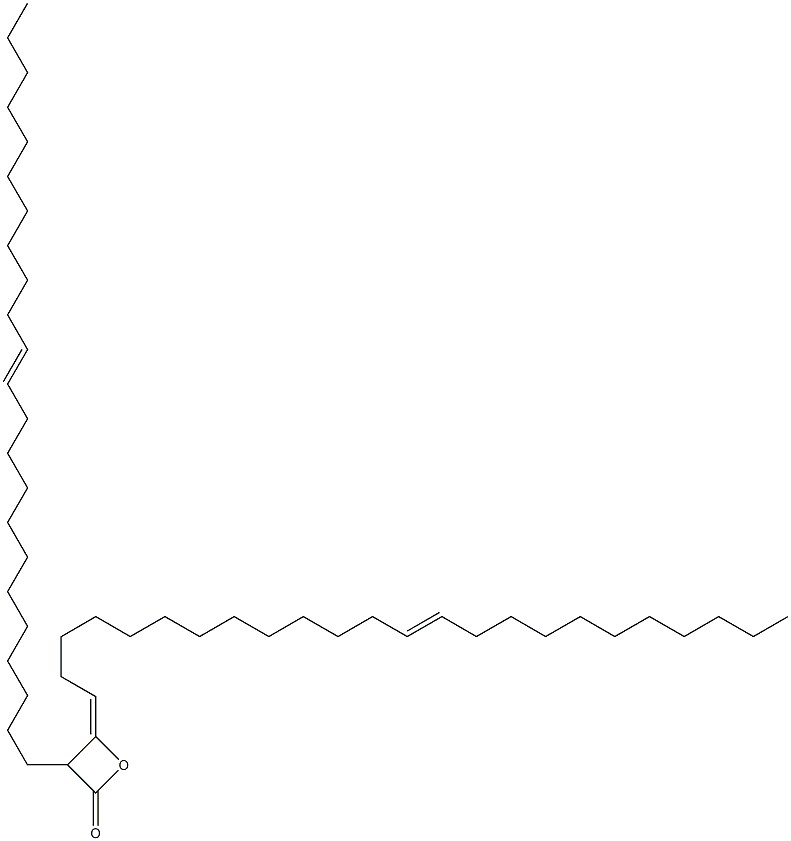 3-(12-Tricosenyl)-4-(13-tetracosen-1-ylidene)oxetan-2-one Struktur