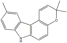 3,7-Dihydro-3,3,10-trimethylpyrano[2,3-c]carbazole Struktur