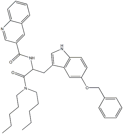 3-[5-Benzyloxy-1H-indol-3-yl]-2-(3-quinolinylcarbonylamino)-N,N-dipentylpropanamide Struktur