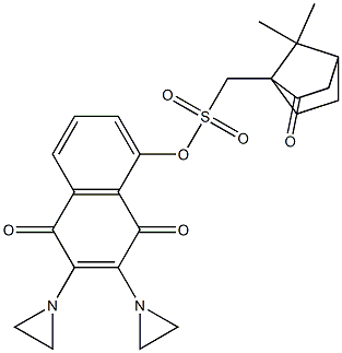 2,3-Bis(1-aziridinyl)-5-[(7,7-dimethyl-2-oxobicyclo[2.2.1]heptan-1-yl)methylsulfonyloxy]-1,4-naphthoquinone Struktur