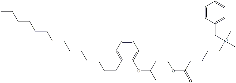 N,N-Dimethyl-N-benzyl-N-[4-[[3-(2-tetradecylphenyloxy)butyl]oxycarbonyl]butyl]aminium Struktur