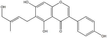 4',5,7-Trihydroxy-6-[(2E)-4-hydroxy-3-methyl-2-butenyl]isoflavone Struktur