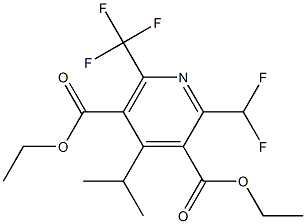 2-Difluoromethyl-6-(trifluoromethyl)-4-isopropylpyridine-3,5-dicarboxylic acid diethyl ester Struktur