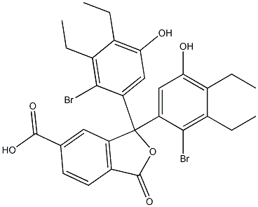 1,1-Bis(2-bromo-3,4-diethyl-5-hydroxyphenyl)-1,3-dihydro-3-oxoisobenzofuran-6-carboxylic acid Struktur