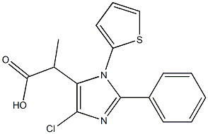 4-Chloro-1-(2-thienyl)methyl-2-phenyl-1H-imidazole-5-acetic acid Struktur