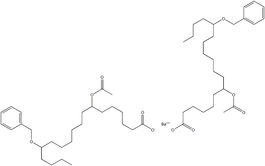 Bis(14-benzyloxy-7-acetyloxystearic acid)barium salt Struktur