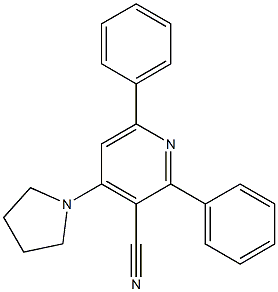 2-Phenyl-4-(pyrrolidin-1-yl)-6-phenylpyridine-3-carbonitrile Struktur