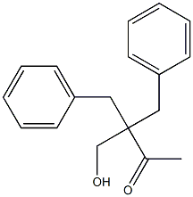 4-Hydroxy-3,3-dibenzyl-2-butanone Struktur