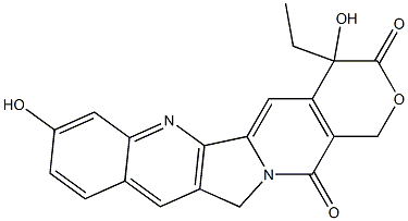 4-Ethyl-4,8-dihydroxy-1H-pyrano[3',4':6,7]indolizino[1,2-b]quinoline-3,14(4H,12H)-dione Struktur