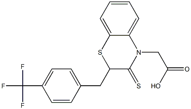 2-(4-Trifluoromethylbenzyl)-2,3-dihydro-3-thioxo-4H-1,4-benzothiazine-4-acetic acid Struktur