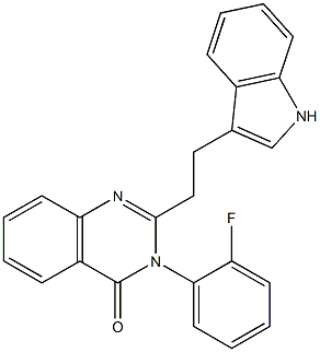 2-[2-(1H-Indol-3-yl)ethyl]-3-(2-fluorophenyl)quinazolin-4(3H)-one Struktur