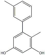 6-Methyl-5-(3-methylphenyl)benzene-1,3-diol Struktur