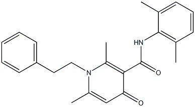 N-(2,6-Dimethylphenyl)-1-phenethyl-2,6-dimethyl-4-oxo-1,4-dihydro-3-pyridinecarboxamide Struktur