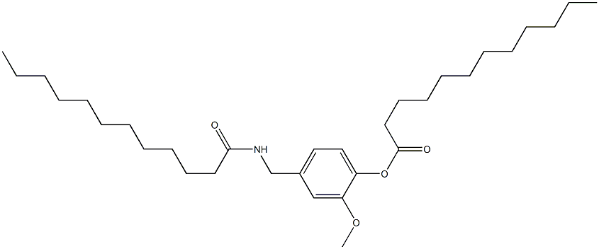 Dodecanoic acid 4-(dodecanoylaminomethyl)-2-methoxyphenyl ester Struktur