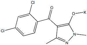 4-(2,4-Dichlorobenzoyl)-5-potassiooxy-1,3-dimethyl-1H-pyrazole Struktur