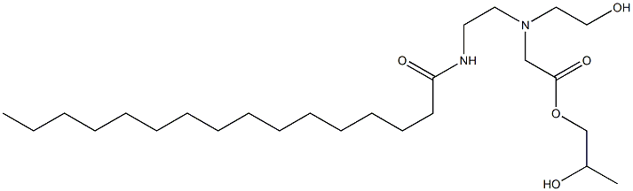 [N-(2-Hexadecanoylaminoethyl)-N-(2-hydroxyethyl)amino]acetic acid 2-hydroxypropyl ester Struktur