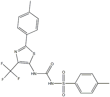 1-[2-(4-Methylphenyl)-4-(trifluoromethyl)-5-thiazolyl]-3-(4-methylphenylsulfonyl)urea Struktur