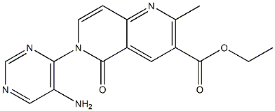 5,6-Dihydro-2-methyl-5-oxo-6-(5-aminopyrimidin-4-yl)-1,6-naphthyridine-3-carboxylic acid ethyl ester Struktur