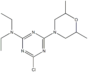 2-Chloro-4-diethylamino-6-(2,6-dimethylmorpholino)-1,3,5-triazine Struktur