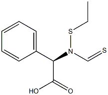 (R)-2-[Ethylthio(thiocarbonyl)amino]-2-phenylacetic acid Struktur