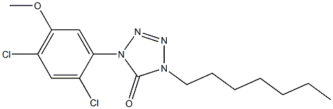 1-(2,4-Dichloro-5-methoxyphenyl)-4-heptyl-1H-tetrazol-5(4H)-one Struktur