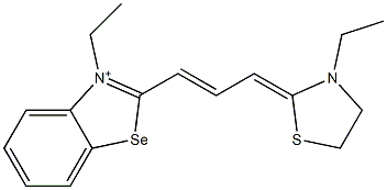 3-Ethyl-2-[3-(3-ethylthiazolidin-2-ylidene)-1-propenyl]benzoselenazol-3-ium Struktur