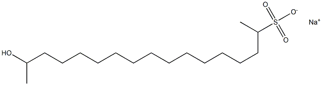 16-Hydroxyheptadecane-2-sulfonic acid sodium salt Struktur