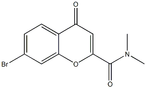 7-Bromo-2-[(dimethylamino)carbonyl]-4H-1-benzopyran-4-one Struktur