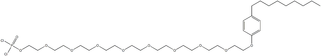 Dichlorophosphinic acid 27-(p-nonylphenyl)-3,6,9,12,15,18,21,24,27-nonaoxaheptacosan-1-yl ester Struktur