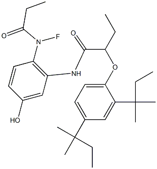 4-(N-Fluoro-N-propionylamino)-5-[2-(2,4-di-tert-amylphenoxy)butyrylamino]phenol Struktur