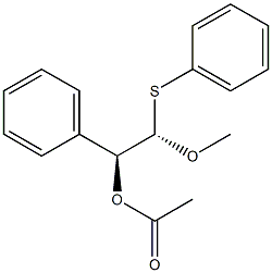 (1S,2S)-1-Acetoxy-2-methoxy-1-phenyl-2-(phenylthio)ethane Struktur