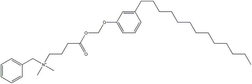 N,N-Dimethyl-N-benzyl-N-[3-[[(3-tridecylphenyloxy)methyl]oxycarbonyl]propyl]aminium Struktur