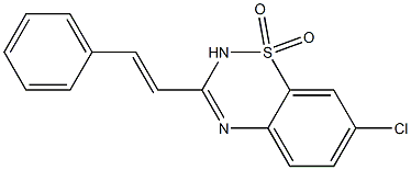 7-Chloro-3-[(E)-2-phenylethenyl]-2H-1,2,4-benzothiadiazine 1,1-dioxide Struktur