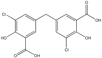 5,5'-Methylenebis(3-chloro-2-hydroxybenzoic acid) Struktur